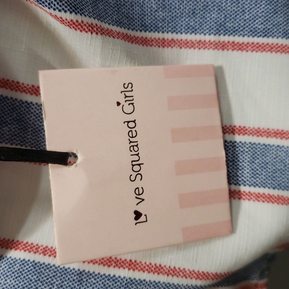 Love Squared Girls NWT Striped Tank Style Top and Shorts Set, Girls 10 - Picture 2 of 8